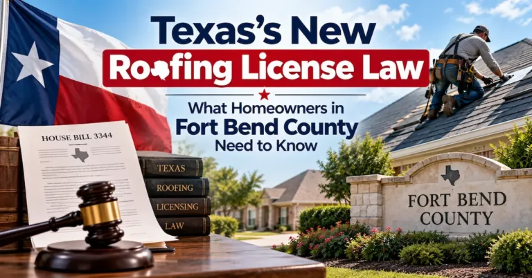 Texas New Roofing License Law What Homeowners in Fort Bend County Need to Know