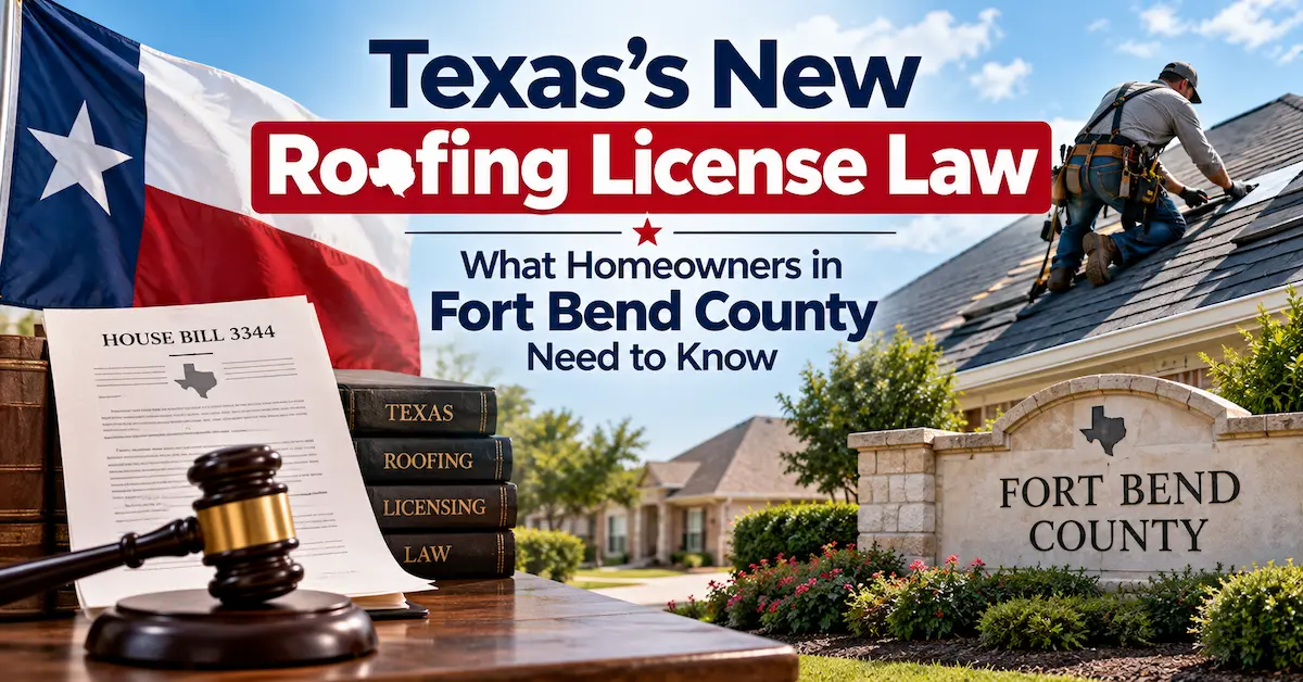 Texas New Roofing License Law What Homeowners in Fort Bend County Need to Know